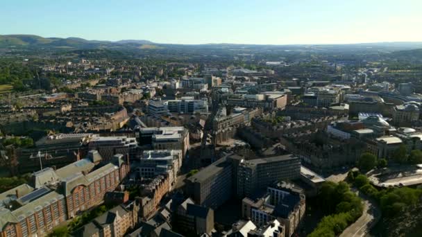 Aerial Video Fountain Bridge Edinburgh Scotland — Vídeos de Stock