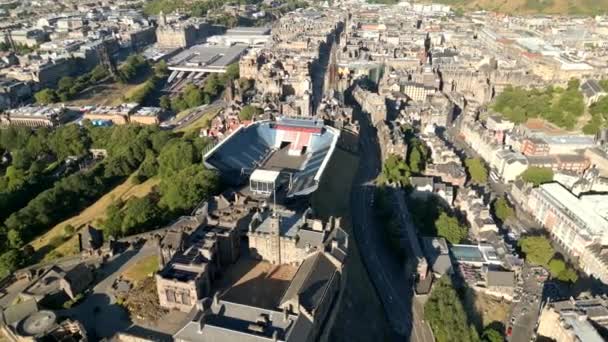 Aerial Video Edinburgh Castle Concert Stage July 2022 — ストック動画