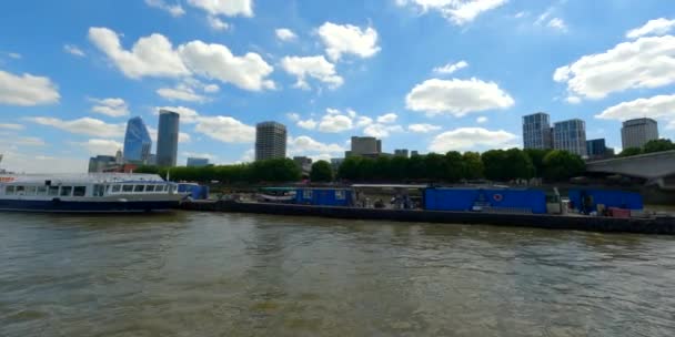 Tour Boats River Thames London — 图库视频影像
