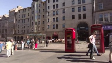 Panning video Old Town Edinburgh Scotland UK