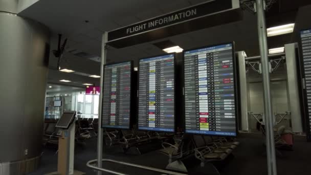 Mia Miami International Airport Flight Information Digital Board — Stock Video