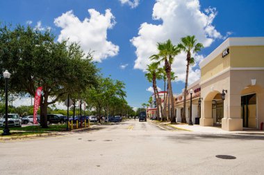 Miramar, FL, USA - July 30, 2022: RK Centers shopping plaza Miramar FL USA