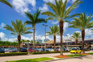 Sunny Isles Beach, FL, USA - August 1, 2022: Shops at RK Plaza Sunny Isles Beach