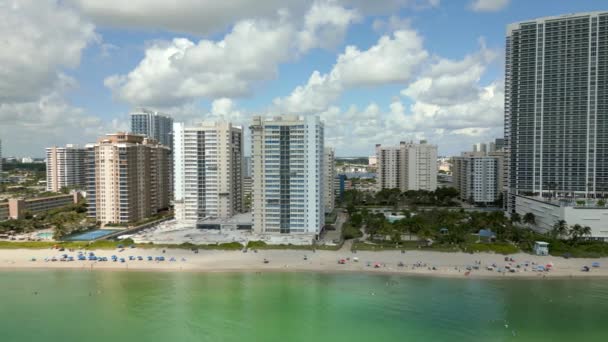 Aerial Video Flying South City Beach Park Hallandale — ストック動画