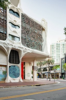 Miami, FL, USA - August 6, 2022: Photo of Coconut Grove businesses on Grand Avenue and Virginia St