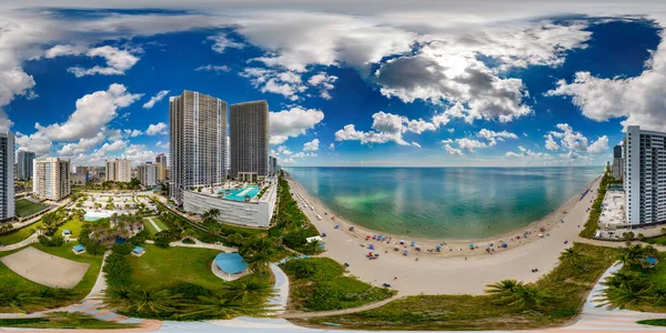 Aerial 360 Equirectangular Panorama Hallandale Beach Florida — Foto Stock