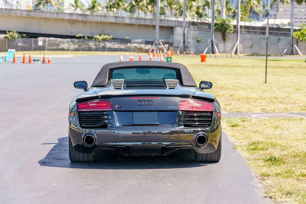 Photo Audi Spyder Sports Car Shot Outdoors Miami — 스톡 사진