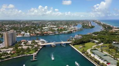Beautiful aerial footage of Pompano Beach Hillsboro Inlet