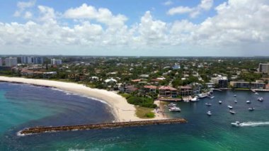 Aerial video Hillsboro Inlet and Pompano Beach Florida