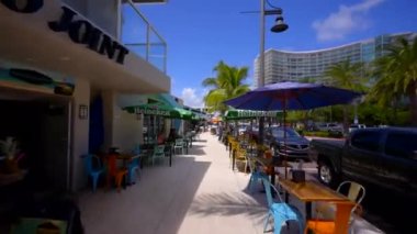 Restaurants on E Atlantic Blvd Pompano Beach FL. 4k gimbal stabilized motion video