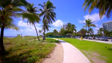 Bike path on Pompano Beach FL. 4k gimbal stabilized motion footage