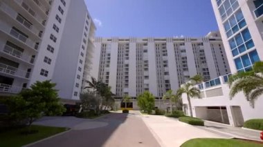 Pompano Atlantis Condominium Pompano Beach. 4k motion ground video approach