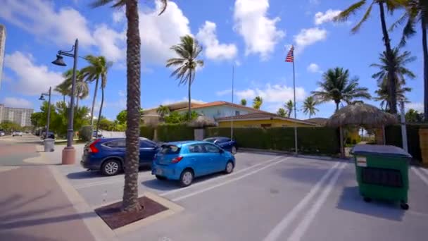 Oceanfront Motel Villas Condos Pompano Beach Motion Pov Footage Gimbal — Stockvideo