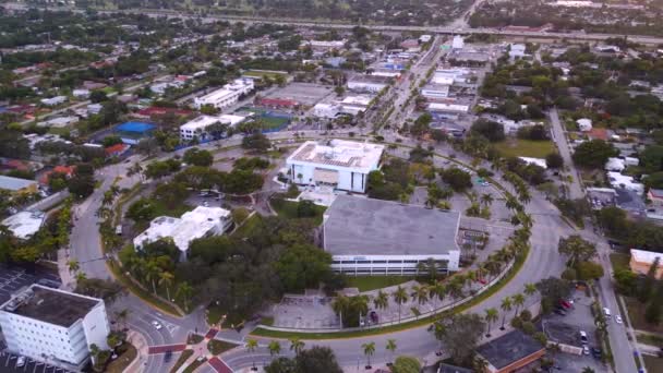 Aerial Video Hollywood Florida Library City Hall Building — Vídeos de Stock