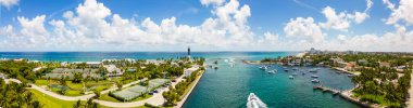 Aerial photo Hillsboro Inlet Lighthouse Point near Pompano Beach FL USA