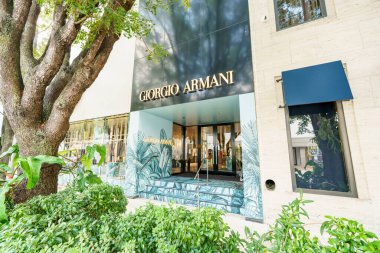 Miami, FL, USA - August 28, 2022: Giorgio Armani at Design District Miami