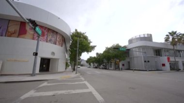 Miami, FL, USA - August 28, 2022: 39th St and NE 2nd Ave Miami panning video Design District