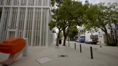 Miami, FL, USA - August 28, 2022: Stabilized motion footage Design District Miami FL USA