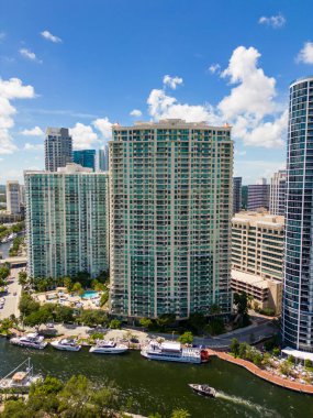 Fort Lauderdale, FL, USA - September 3, 2022: Vertical aerial photo The Las Olas Grand Condominium