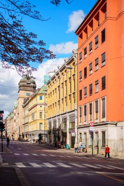 Şehir manzarası Oslo Norveç dikey fotoğrafı