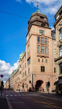 Oslo Norveç Şehir Merkezi Posthallen Binası Dikey Panorama