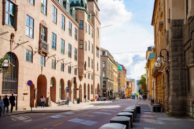 Oslo Norveç 'te bir şehir caddesine bakın