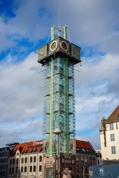 Ruter Clock Tower Het Centrum Van Oslo — Stockfoto
