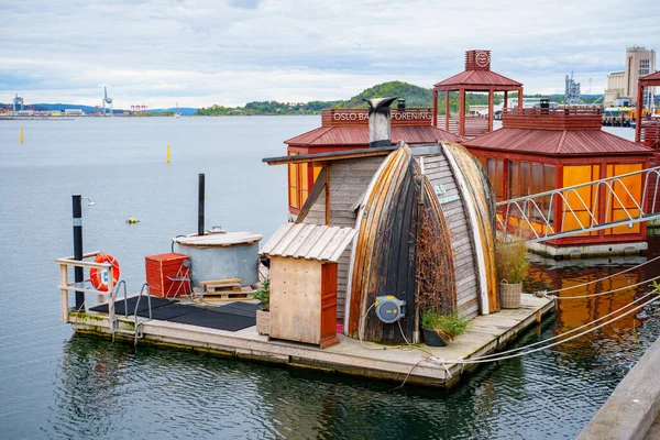 Maisons Bains Flottantes Oslo Norvège Une Retraite Touristique — Photo