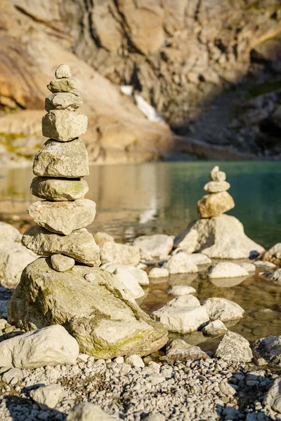Стекинг Камней Норвегии Расплывчатый Боке Фон — стоковое фото
