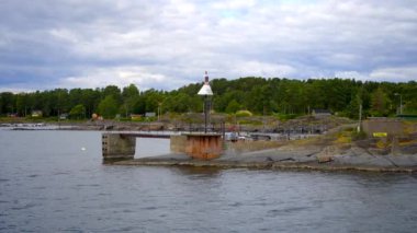 8k video Norveç Fjord deniz feneri