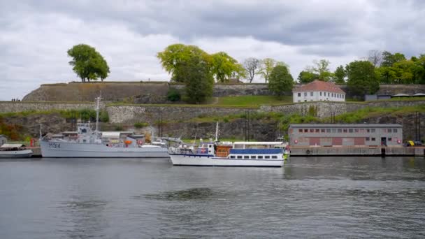 Movimiento Video Tour Akershus Fortaleza Noruega — Vídeos de Stock