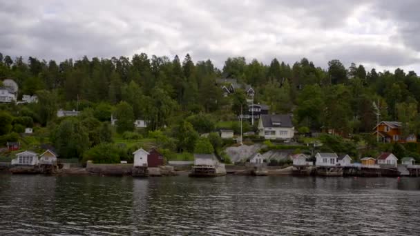 Noruega Casas Baño Material Archivo Vídeo — Vídeo de stock