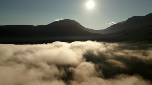 Дрон Над Облаками Норвегия — стоковое видео