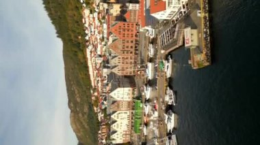 Dikey hava manzarası Bergen Norveç