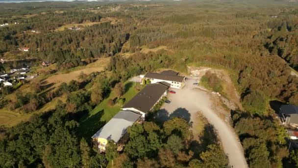 Luchtfoto Video Westland Hotel Lindas Noorwegen — Stockvideo