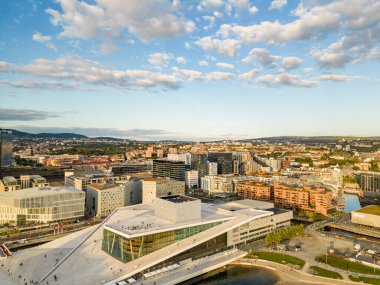 Oslo Norveç 'in 2022 yılındaki hava görüntüsü.