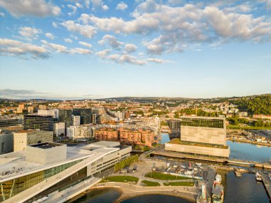 Oslo Norveç 'in 2022 yılındaki hava görüntüsü.