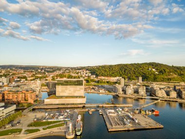 Oslo Norveç 'in 2022 yılındaki hava görüntüsü.