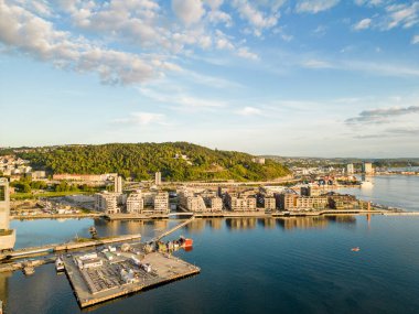 Oslo Norveç 'in 2022 yılındaki hava görüntüsü.
