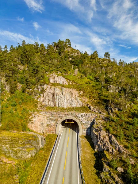 Foto Aérea Túnel Noruega — Foto de Stock