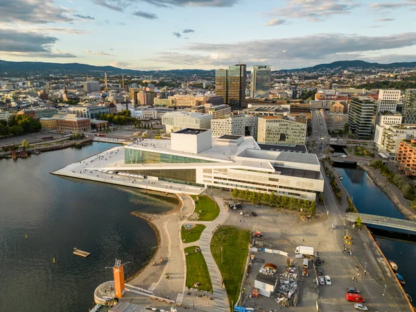 Zdjęcie Lotnicze Oslo Opera House Norwegia — Zdjęcie stockowe