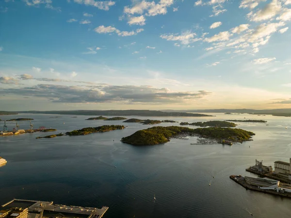 Paisagem Aérea Fiorde Oslo Noruega — Fotografia de Stock