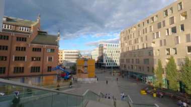 Seyahat güzergahı Oslo Norveç 5 km dönüm noktası