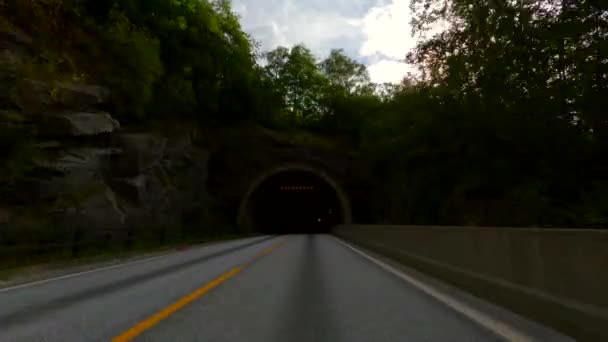 Conducción Través Túnel Noruega — Vídeo de stock