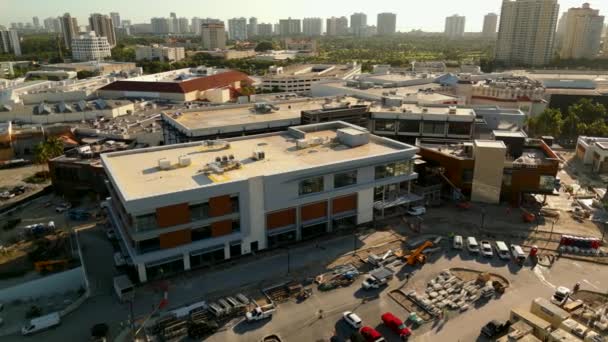 Vídeo Drone Aéreo Aventura Mall Expansão Canteiro Obras Por Volta — Vídeo de Stock
