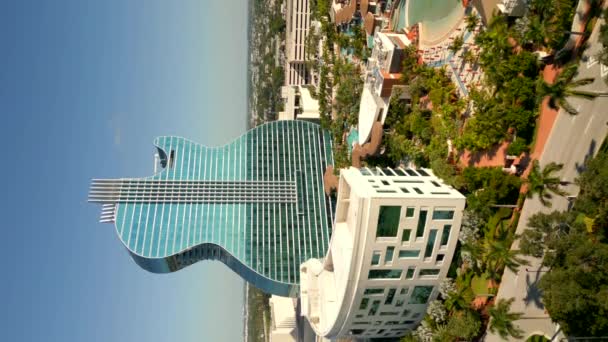 Video Aereo Verticale Hard Rock Hotel Casino Hollywood — Video Stock