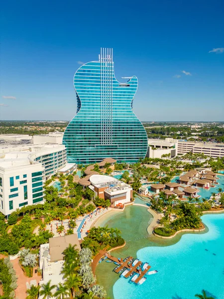 Hollywood Usa September 2022 Aerial Photo Hard Rock Casino Resort — Stock Photo, Image