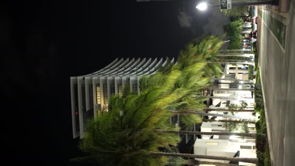 8K夜间垂直录像迈阿密海滩南角大道面对西面 — 图库视频影像