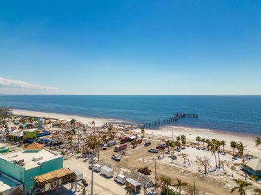 Aerial photo Fort Myers Beach Hurricane Ian aftermath damage and debris clipart