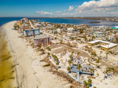 Massive destruction on Fort Myers Beach aftermath Hurricane Ian clipart